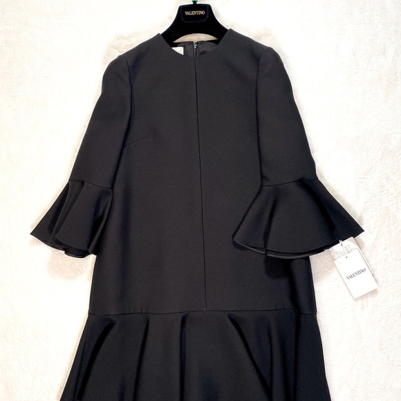 Valentino Ruffle Trim Crepe Mini Dress - Picture 7 of 11